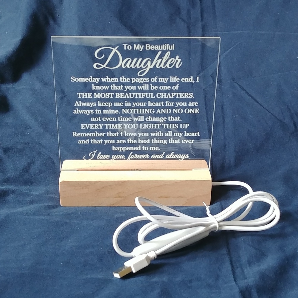 "To My Daughter" Acrylic LED Lamp